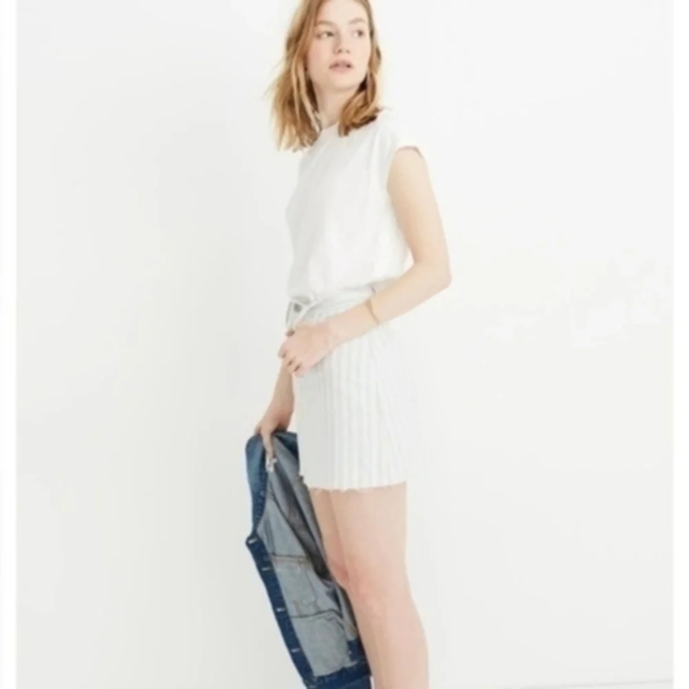 Madewell Stretch A-Line Mini Skirt in Pompano Stripe​​​​